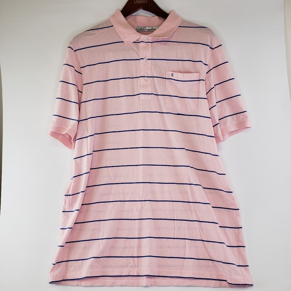 Criquet Mens XL Extra Large Pink & Blue Short Sleeve Polo Shirt Organic Cotton - Picture 5 of 10